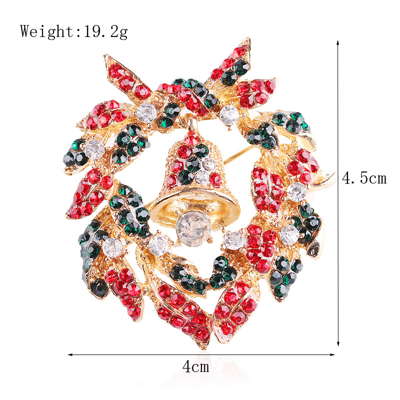 Picture of Lanhao European and American New Fashion Christmas Brooch Christmas Tree Shoes Elk Wreath Snowflake Bell Pin Women