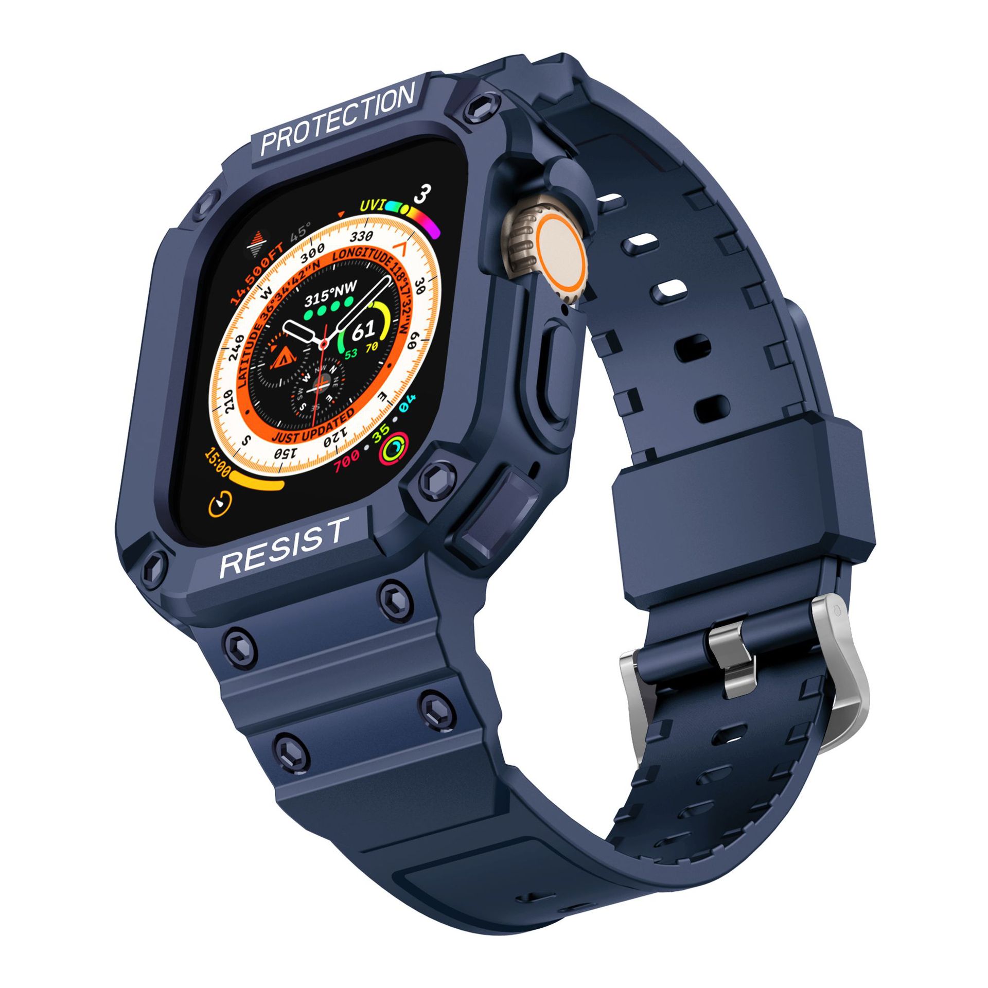 Picture of Suitable for Applewatch9Ultra2 Apple Watch Strap 49mm Pure Color Sports Tpu Integrated Strap Wholesale