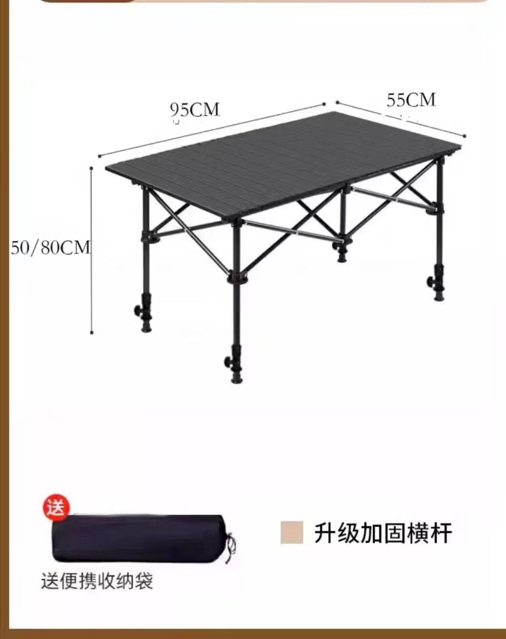 Picture of Wholesale Outdoor Folding Table Metal Egg Roll Table Portable Camping Picnic Table Stall Table Camping BBQ Self-driving Tour