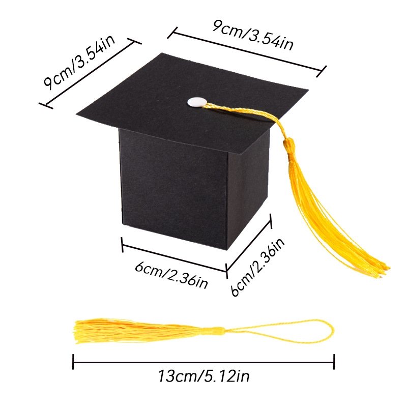Picture of Personalized candy box European creative doctoral cap graduation gift candy box square bachelor cap party packaging