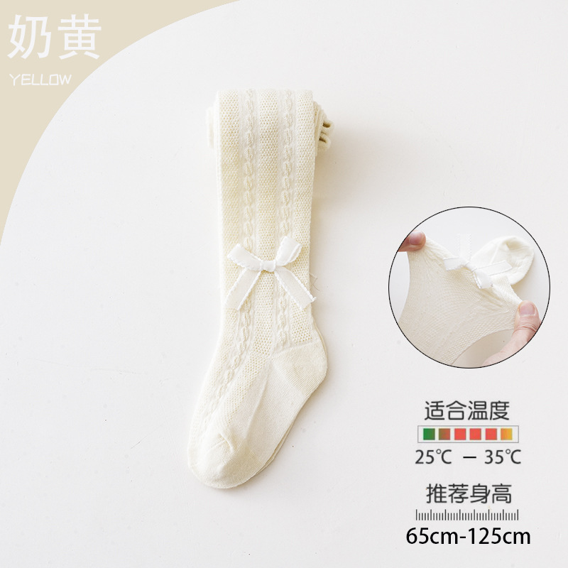 Picture of Summer mesh pantyhose girls leggings Princess wind lace bow breathable anti-mosquito children's pantyhose wholesale