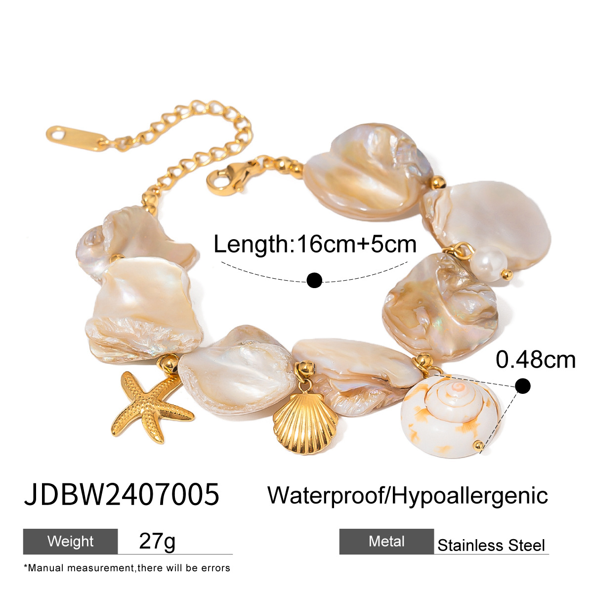 Picture of Jieding Ocean Series Stainless Steel Shell Necklace Starfish Bracelet Beach Style Summer Jewelry European and American Cross-border Jewelry