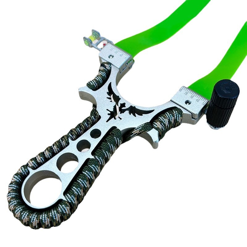 Picture of New Aviation Aluminum Alloy Flying Eagle Slingshot for Adults Outdoor Practical Competition Flat Rubber Band Set Single Laser Aiming Tactical