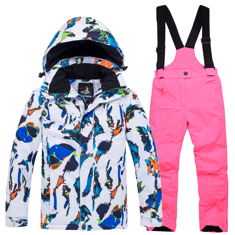 Picture of New Children's Ski Suit suit Boys' and Girls' Outdoor Thickened Warm Ski Two-Piece Set