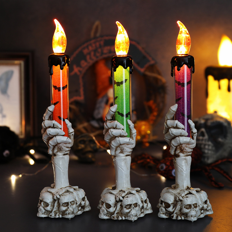 Picture of Cross-Border Halloween Digital Candle Light Led Ghost Hand Candle Decoration Night Light Candle Ornaments Decoration Supplies