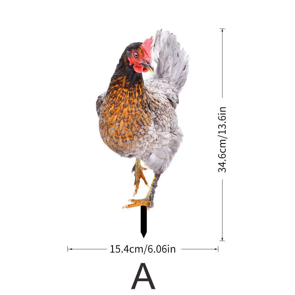Picture of Three-Dimensional Courtyard Rooster Acrylic Mirror Yardart Garden Outdoor Decoration Ornaments Creative Courtyard Ornaments