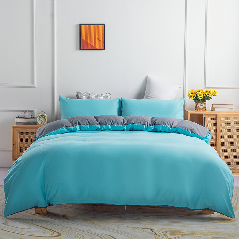 Picture of Amazon plain quilt cover pillowcase three-piece set manufacturers foreign trade in stock cross-border bedding a generation of hair