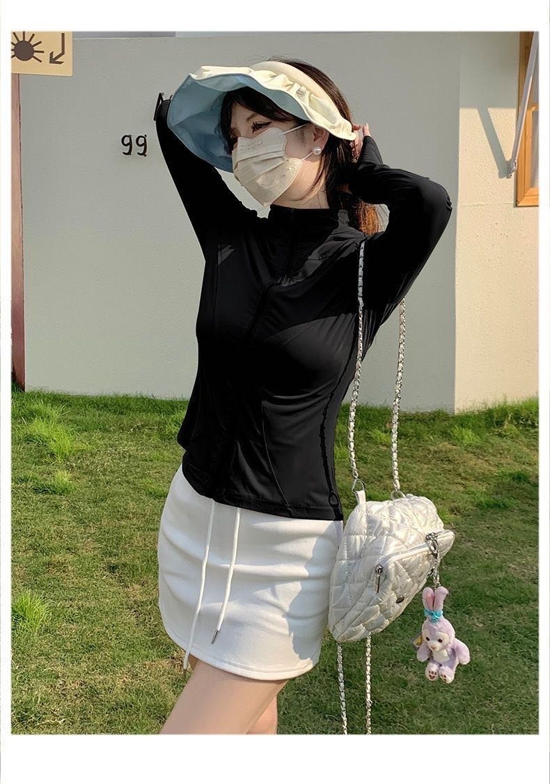 Picture of Ice Silk Sun Protection Clothing Women's Summer Thin UV Protection All-match Sun Protection Clothing Loose Sports Outdoor Hooded Coat Women