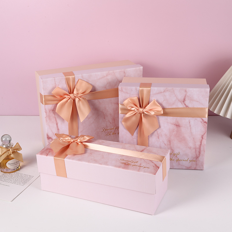 New Pink Bow Scented Tea Gift Box Wedding Bridesmaid Wedding Candy Accompanying Gift Box Return Gift Tea Packaging Box
