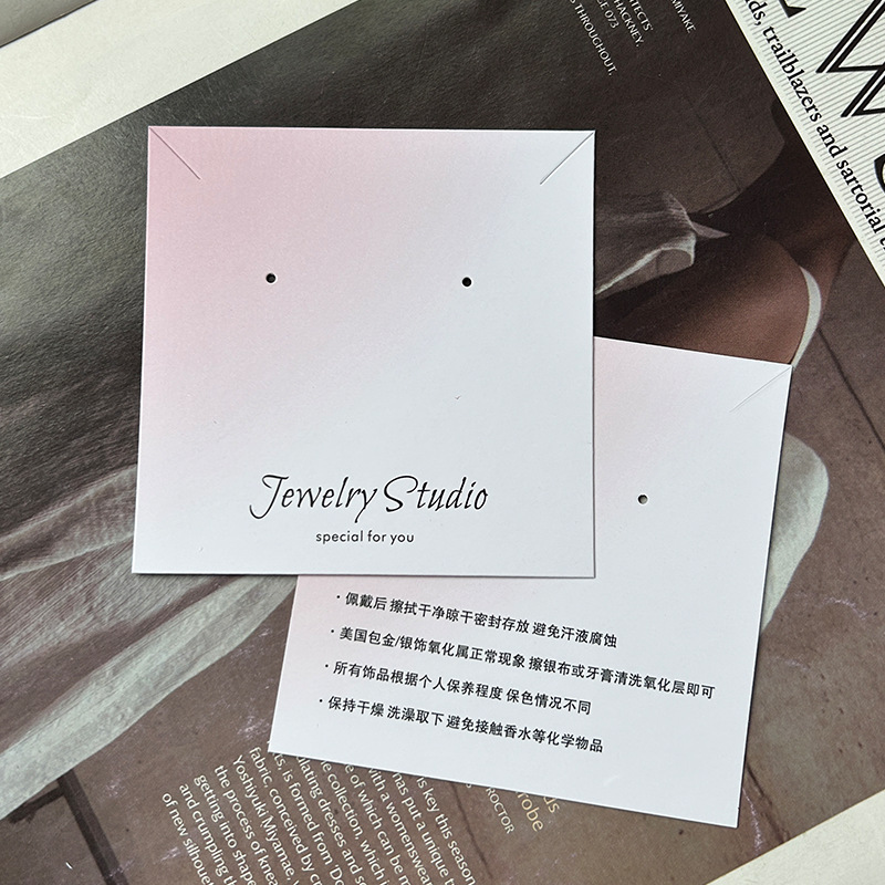 Picture of Manufacturer of Earrings Cardboard Custom Jewelry Packaging Card Printing Hot Stamping Necklace Earrings Hairpin Ring Back Card Customization
