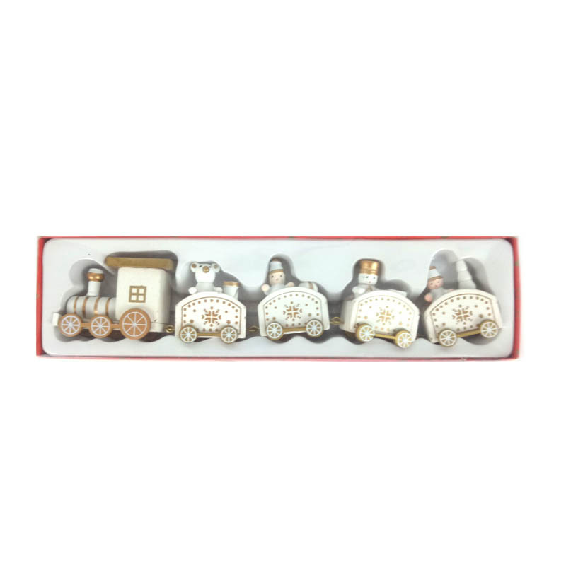 Picture of Strict selection of Christmas decorations Christmas wooden train children's kindergarten Christmas gift window ornaments