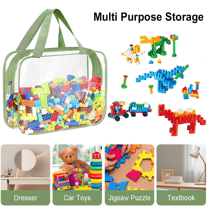 Cross-Border Exclusive Transparent Pvc Zipper Satchel Storage Bag - Toy Cosmetics Bag Waterproof Cosmetic Bag Travel Storage Bag