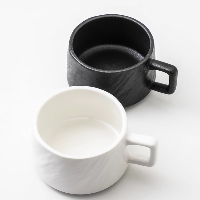 Picture of Casual American Coffee Cup and Saucer Set Rock Pattern Tea Cup Hanging Ear Coffee Cup Home Breakfast Cup Afternoon Tea Cup