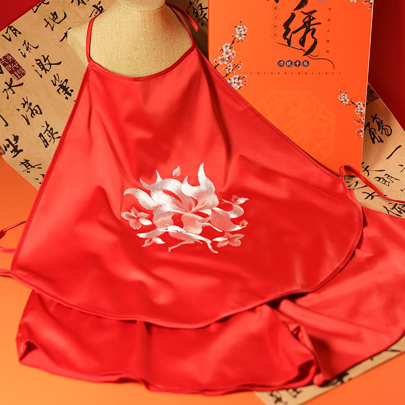 Heavy Embroidery Bellyband Suzhou Embroidery Bellyband Chinese Style Underwear Women's Home Clothes Pajamas suit Antique Style Inner Sling