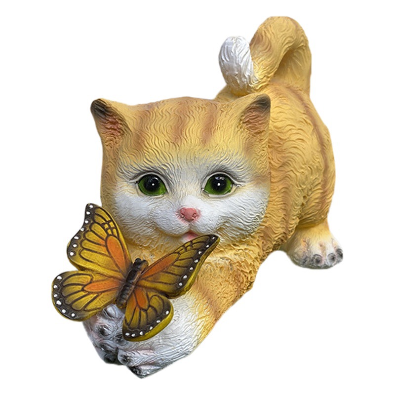 Amazon Solar Statue Light Ornament Garden Courtyard Light Cat Resin Decorative Landscape Light Outdoor Decorative Light