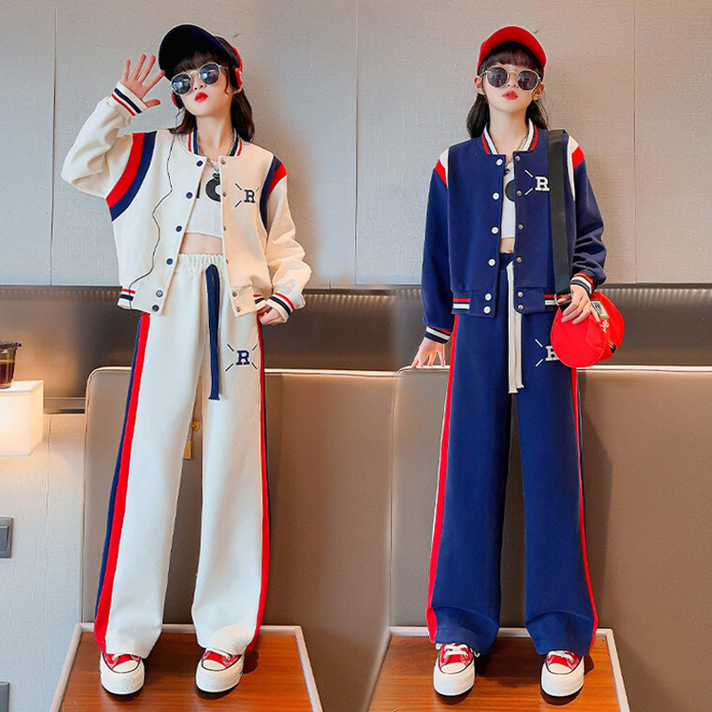 Picture of Girls' suit Autumn 2025 New Western Style Children's Korean Leisure Spring and Autumn Cardigan Sports Two-piece Set