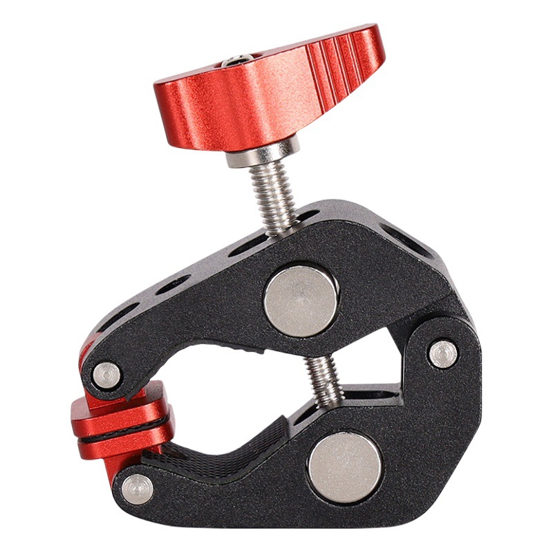 Metal Tripod Desktop Bracket Solid Metal Red Crab Clamp Fixing Clip Photography Bracket Metal Heavy Force Clip
