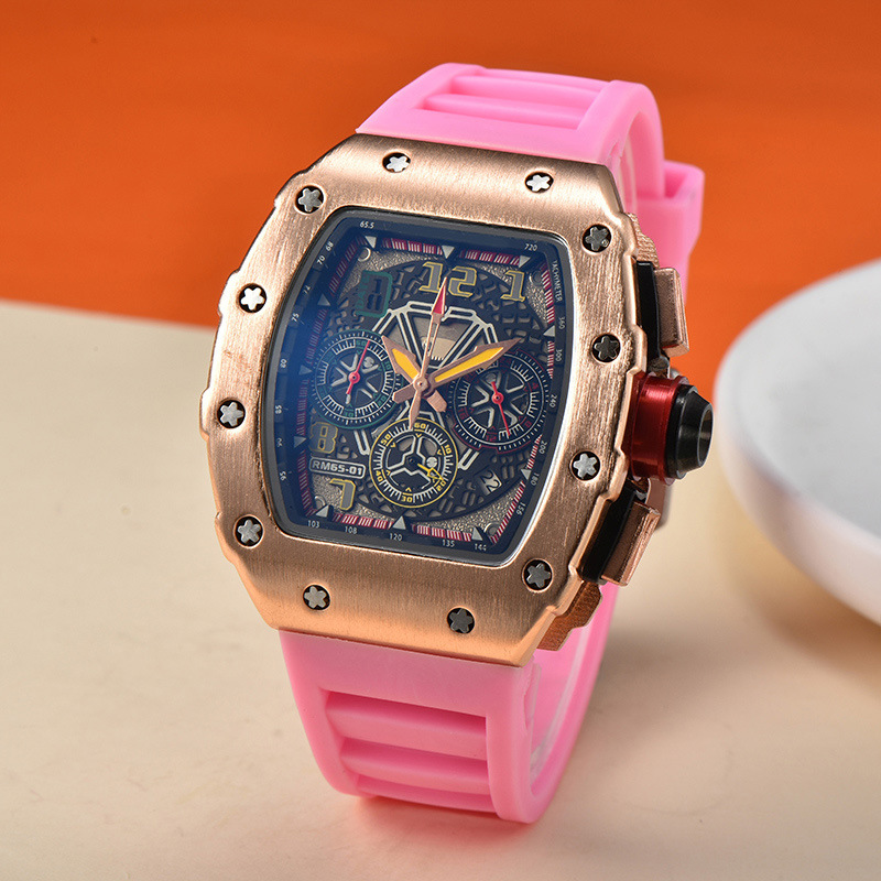 Picture of 2025 New Foreign Trade Men's Quartz Watch Multi-Functional Six-Pin Barrel-Shaped Fashion Hollow Business Watch Wholesale