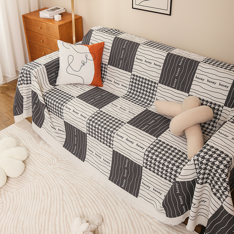 Picture of ins style sofa towel full cover cloth simple sofa cushion blanket all-inclusive universal cover towel four seasons universal sofa cover