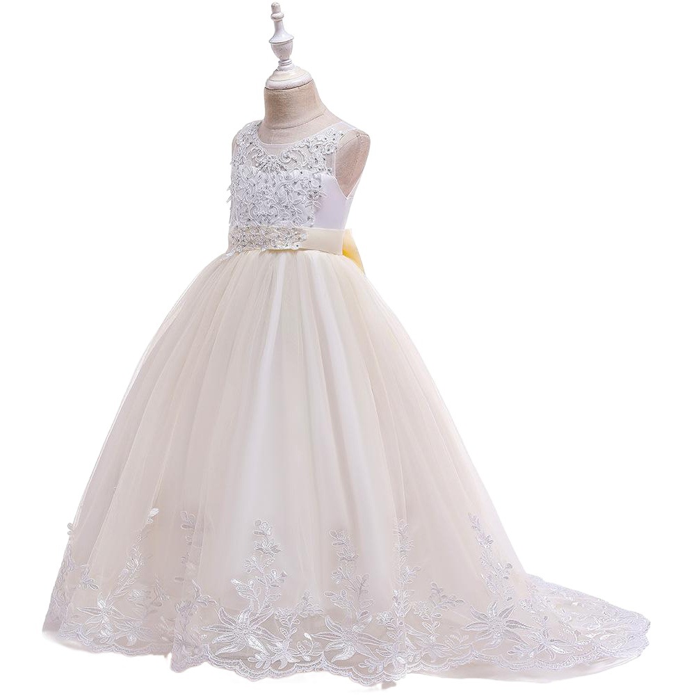 Amazon Long Dress Children's Dress Children's Lace Wedding Dress Princess Dress Dress Long Tail Flower Children's Dress Evening Dress