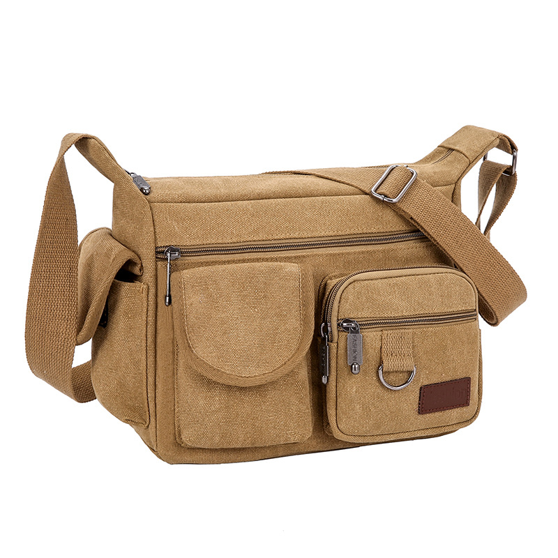 Picture of Canvas Bag Men's shoulder bag casual trendy men's bag Express Men's bag outdoor backpack large capacity crossbody shoulder bag