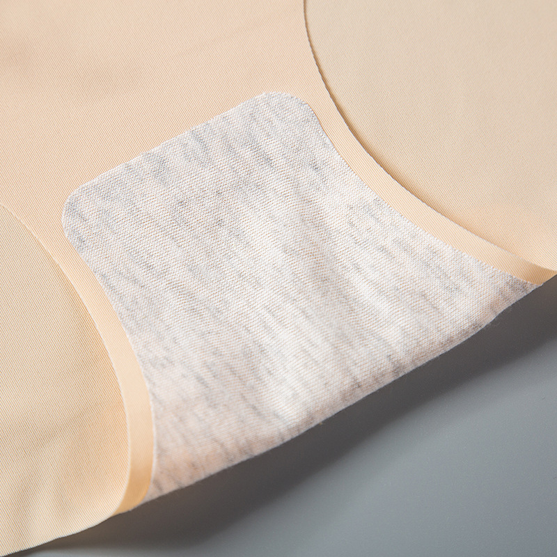 Picture of Ice Silk Seamless Ultra-thin Waved Girl's Underwear Solid Color Breathable Large Size High Waist One-piece Women's Briefs