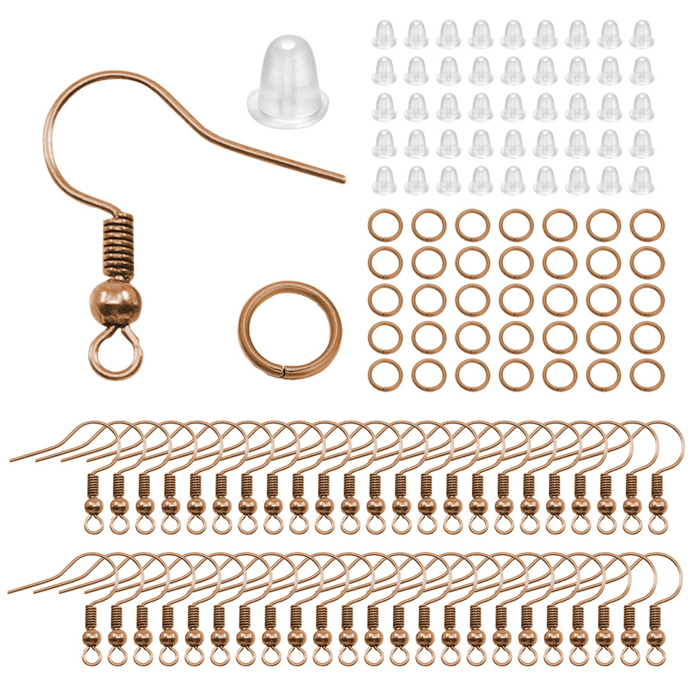 Picture of Diy jewelry accessories ear hook single ring earplug suit 4mm single ring big ear hook 4mm small size ear plug 100
