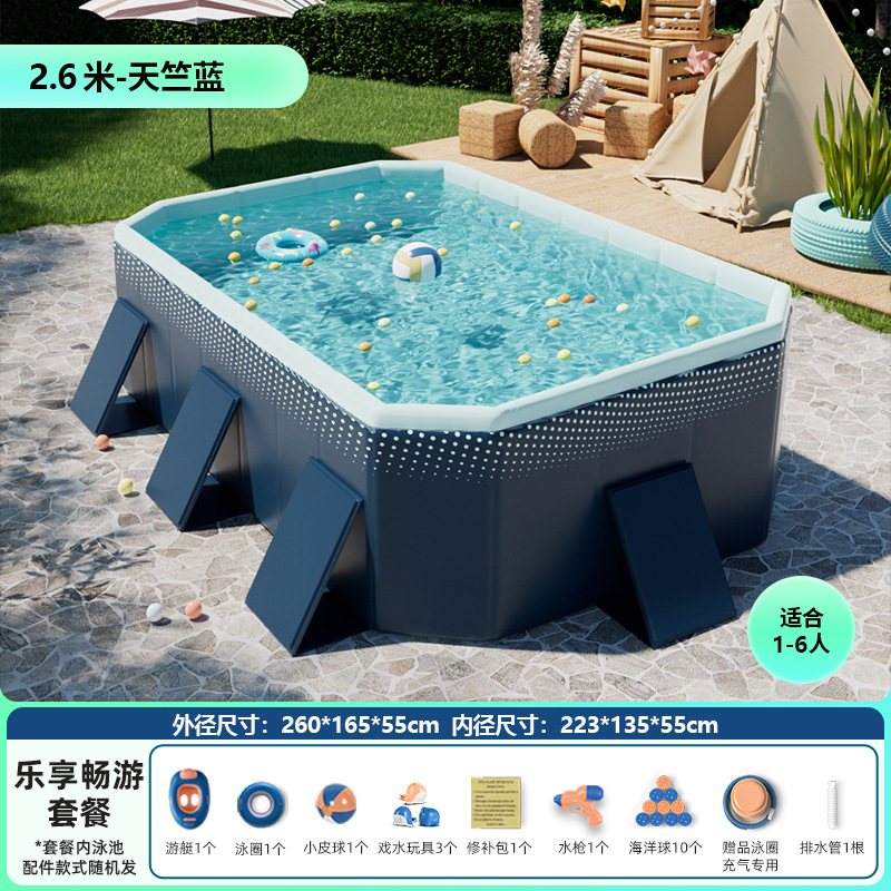 Picture of Non-inflatable folding swimming pool children's swimming pool baby adult home paddling pool extra thick 5-layer wear-resistant swimming pool