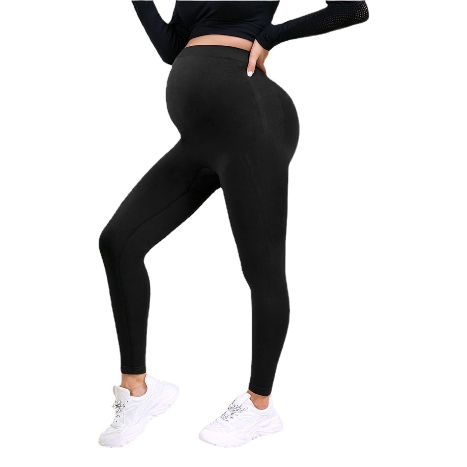 Shein Yoga High-Elastic Autumn High-Waisted Belly-Supporting Nylon Sweat-Wicking Long Pants for Women, Slimming and Breathable Maternity Pants