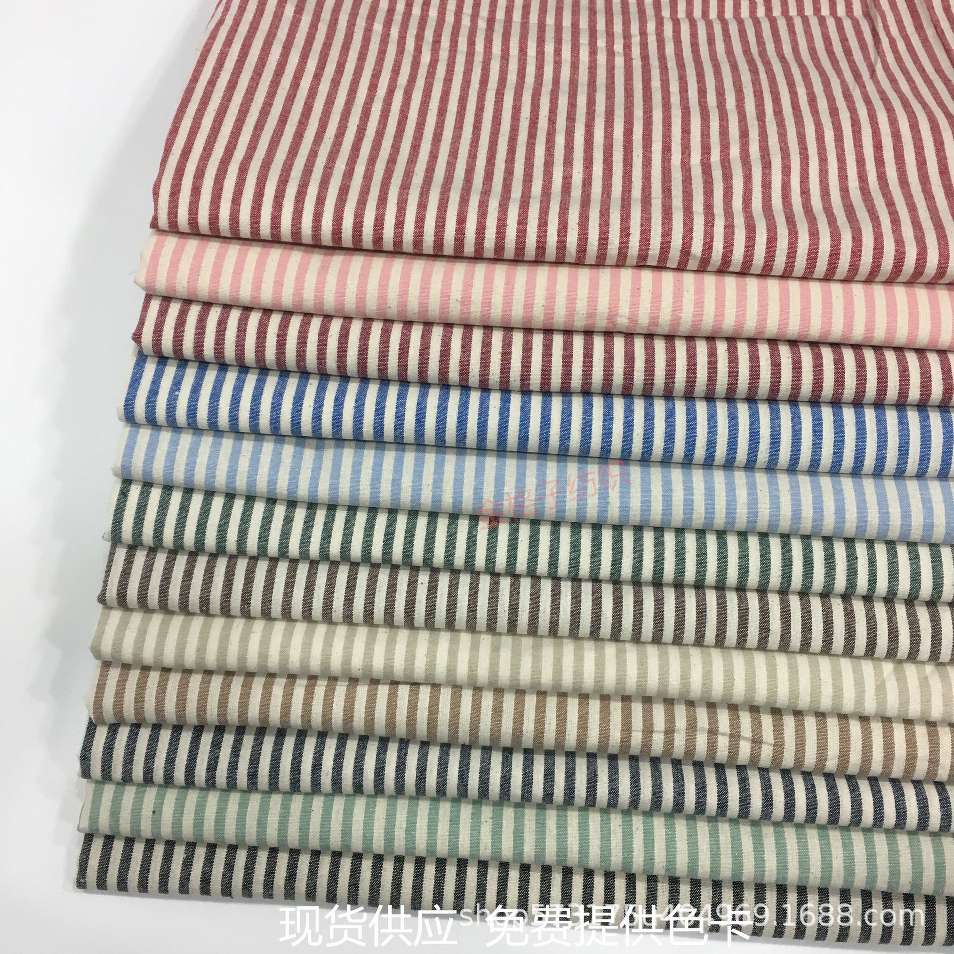 Cotton Yarn-Dyed 3mm Stripesd Cloth, Shirt Cloth, Tablecloth, Shoes, Hats and Bags, Handicraft Fabrics, Ready for Supply