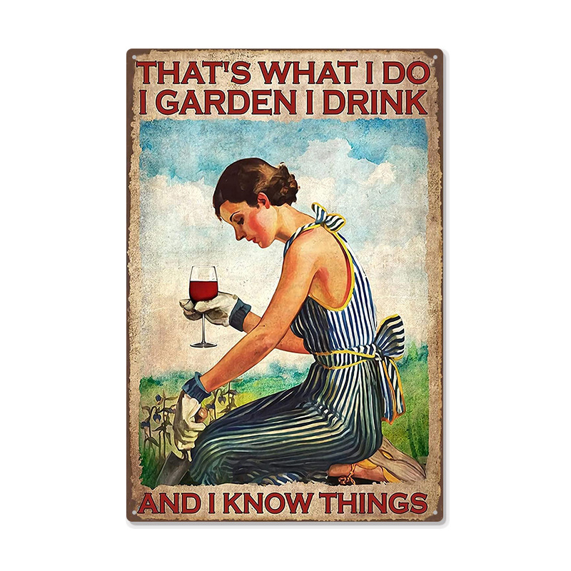 Picture of Cross-border American Country Retro Flower Figure Tin Painting Garden Pastoral Balcony Wall Wall Wall Old Decoration Pendant
