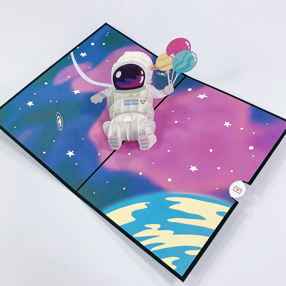Picture of Cross-Border 3D Birthday Greeting Card for Children, Unicorn Rainbow Bridge Paper Carving Craft Blessing Card, Universal for Holidays