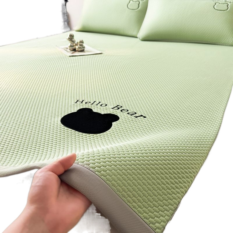Picture of Class A cool feeling ice bean ice silk mat three-piece set 2025 summer new air conditioning soft mat mat machine washable
