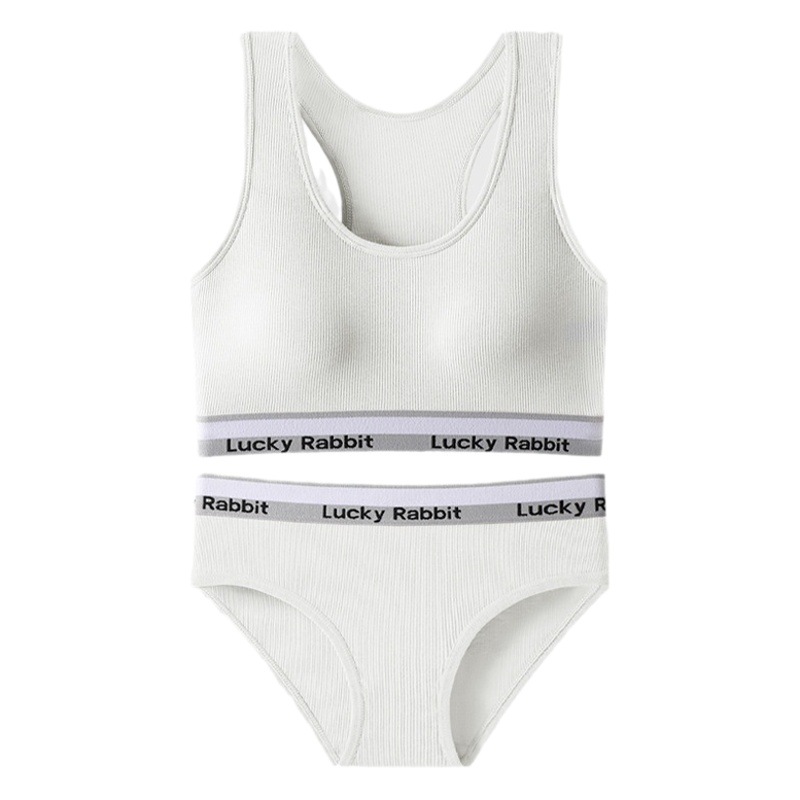 I-Back Sports Underwear suit Women's Cotton Bra Pad without Steel Ring Gathering Yoga Running Shockproof Bra for Summer