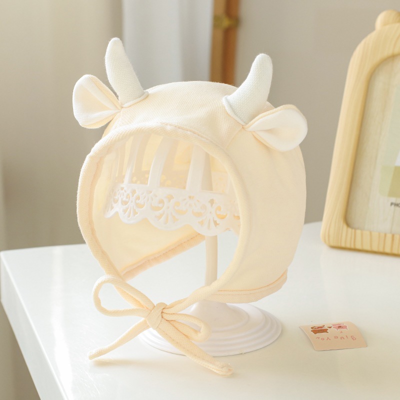 Picture of Baby Hat Spring and Autumn Baby Cute Super Cute Autumn and Winter Baby Ear Protection Newborn Female Baby Fetal Hat Boy