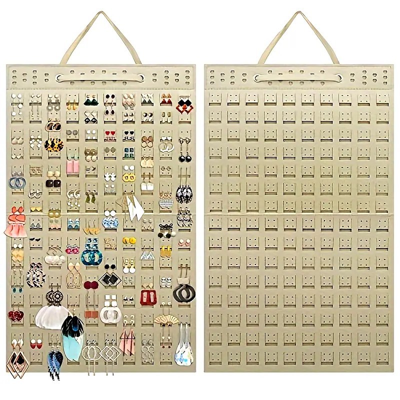 Hanging Earring Wall Hanging Storage Bag Large Capacity 300 Pairs Earrings Felt Storage Brooch Organizer Storage