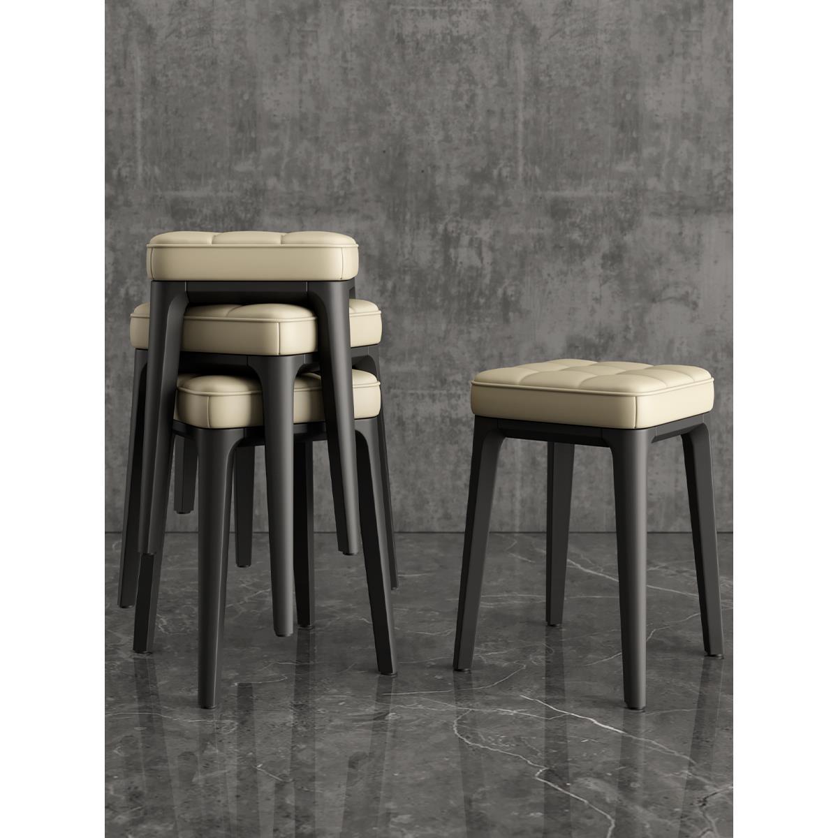 Stool Household Plastic Thickened Round Stool Modern Simple Desk Stool Dining Chair Low Stool Spare Stackable Bench