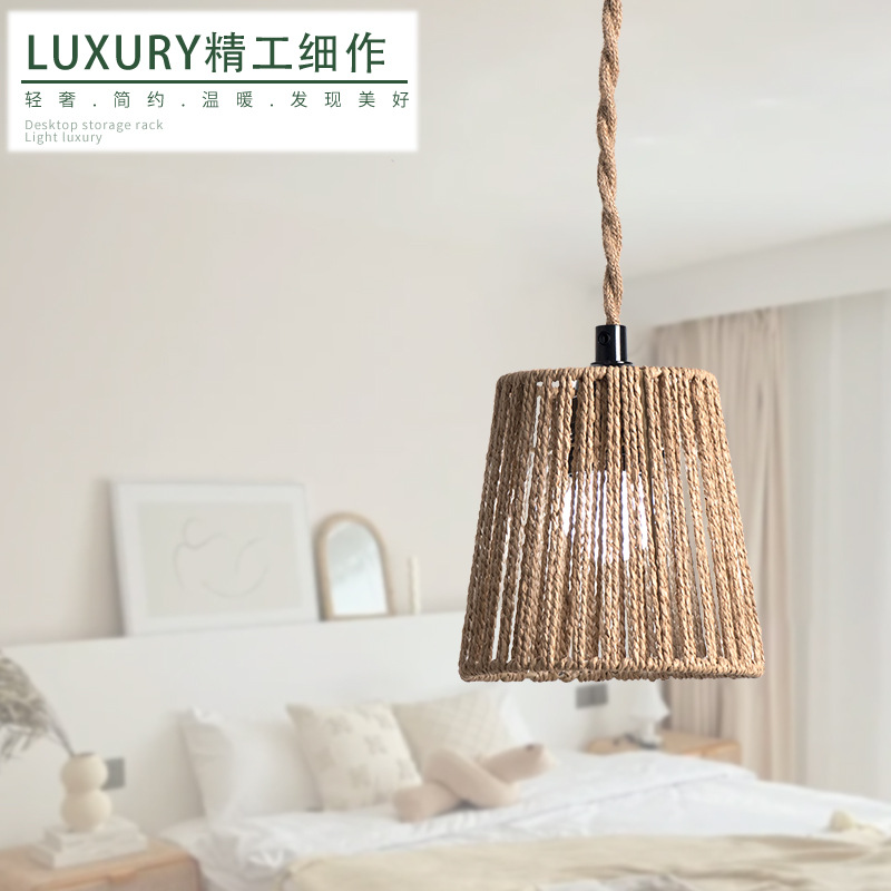 New Chinese Lampshade for Jiafeng Homestay Clothing Store Restaurant Tea Room Zen Creative Personality Paper Rope Chandelier Decoration