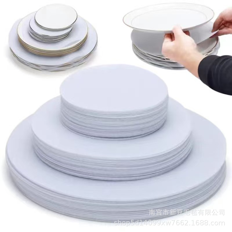 Amazon Hot Dinner Plate Felt Pad Pan Dishes Partition Pad Tableware Non-Slip Protection Kitchenware Round Pad