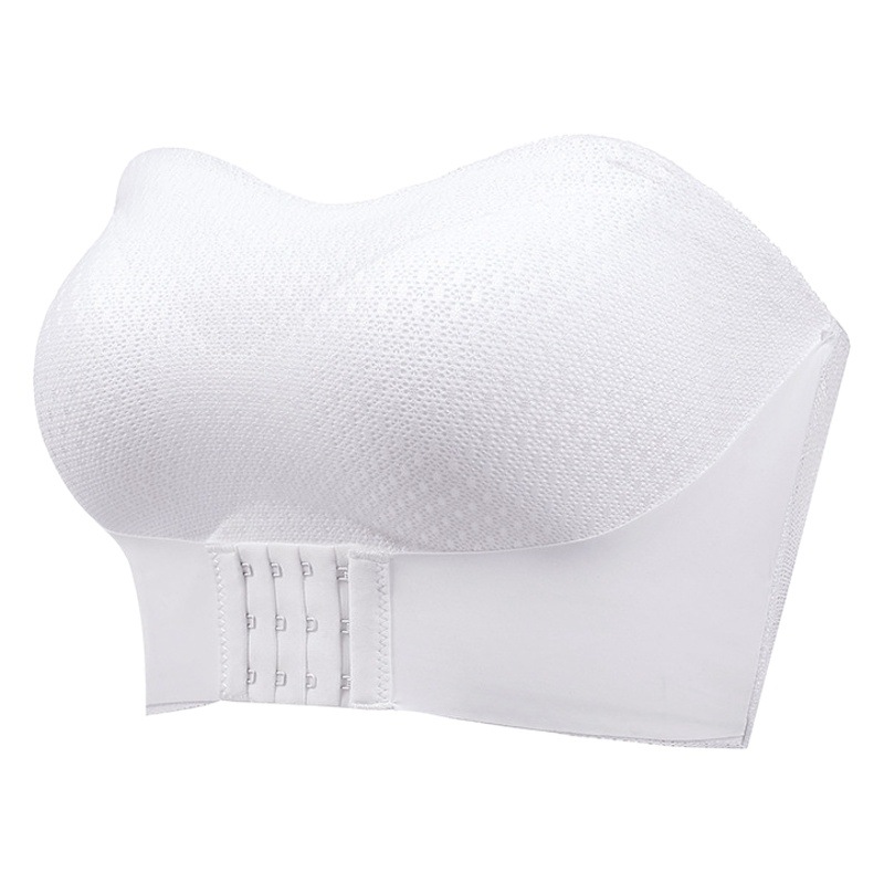 Big chest strapless underwear women's non-slip push up plus size tube top pure desire bra white seamless wireless bra