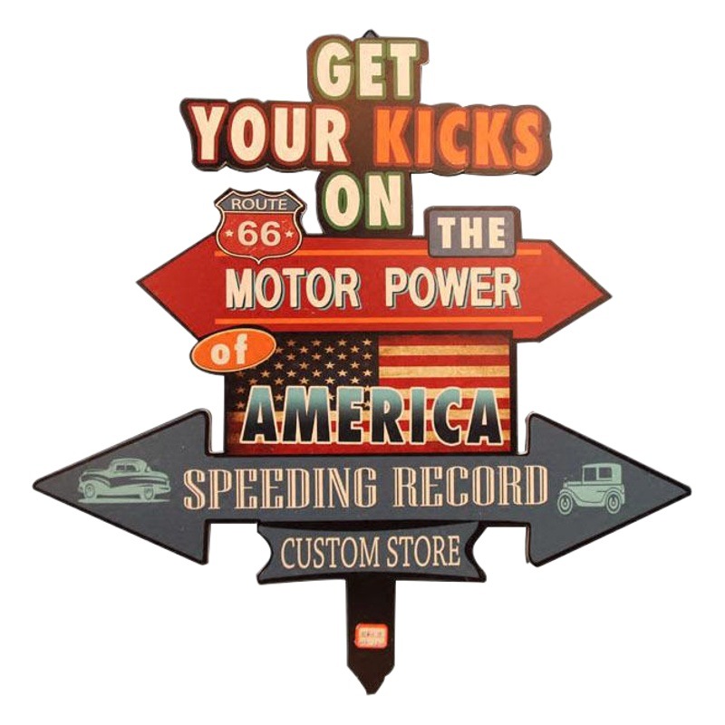Picture of American Style Retro Old Signs Road Signs Wall Decorations Wall Hanging Bar Internet Cafe Decorations Pendant Wall Decorations Crafts