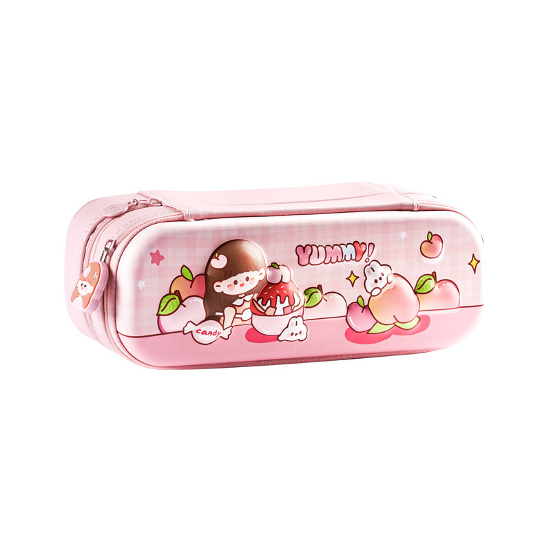 Picture of Kaba Bear Cute 3D Stereo Pencil Case for Primary School Students New Double-Layer Pencil Case Cartoon Kidsren's Large-Capacity Pencil Case