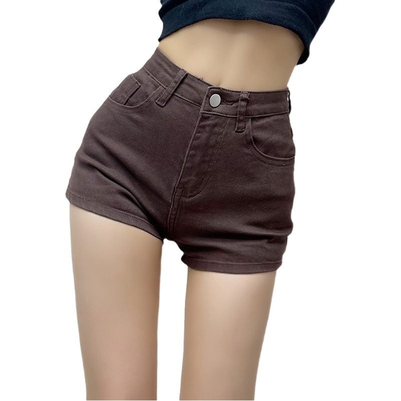 Korean Style High Waist Slim Look Denim Shorts Women's Summer New Tight-Fit Boots Internet Celebrant Stretch A Short Hot Pants INS Trendy