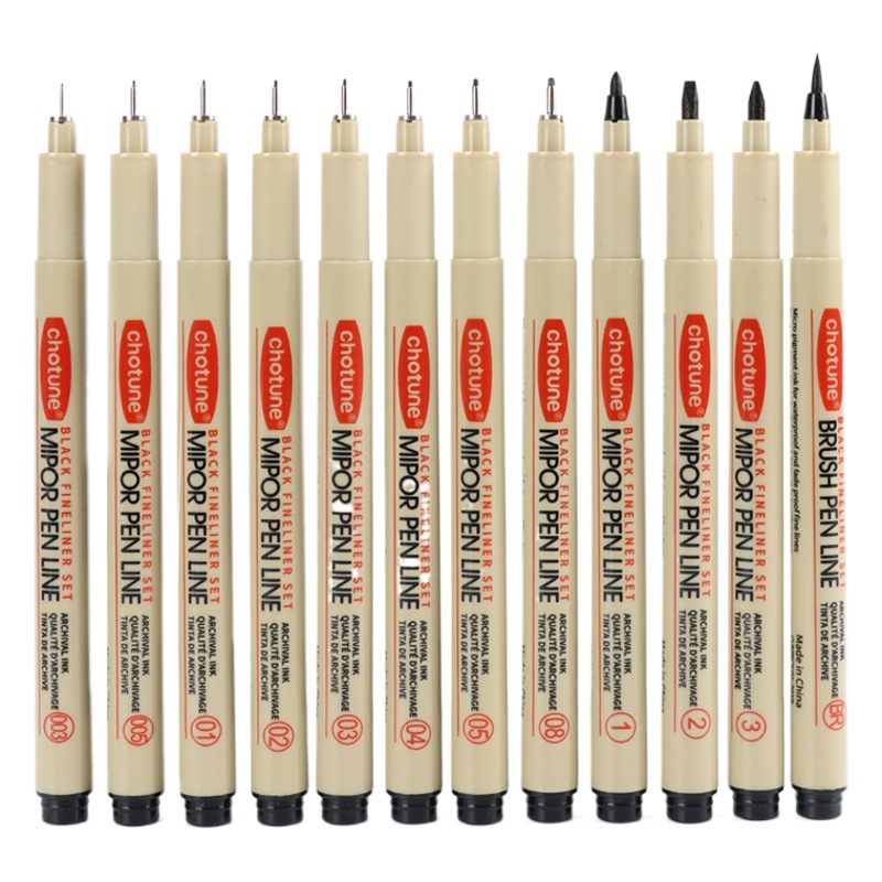 Student needle pen Art hand-painted Hook pen drawing sketch engineering drawing pen stationery suit Hook pen
