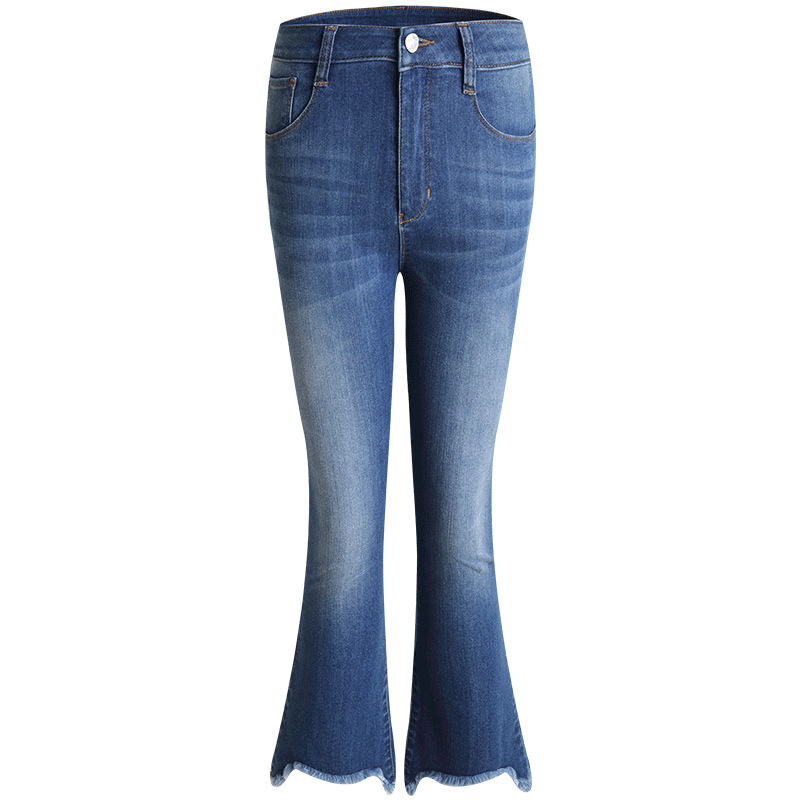 Picture of Spring and summer high waist fringed irregular micro-blah jeans women's 0010