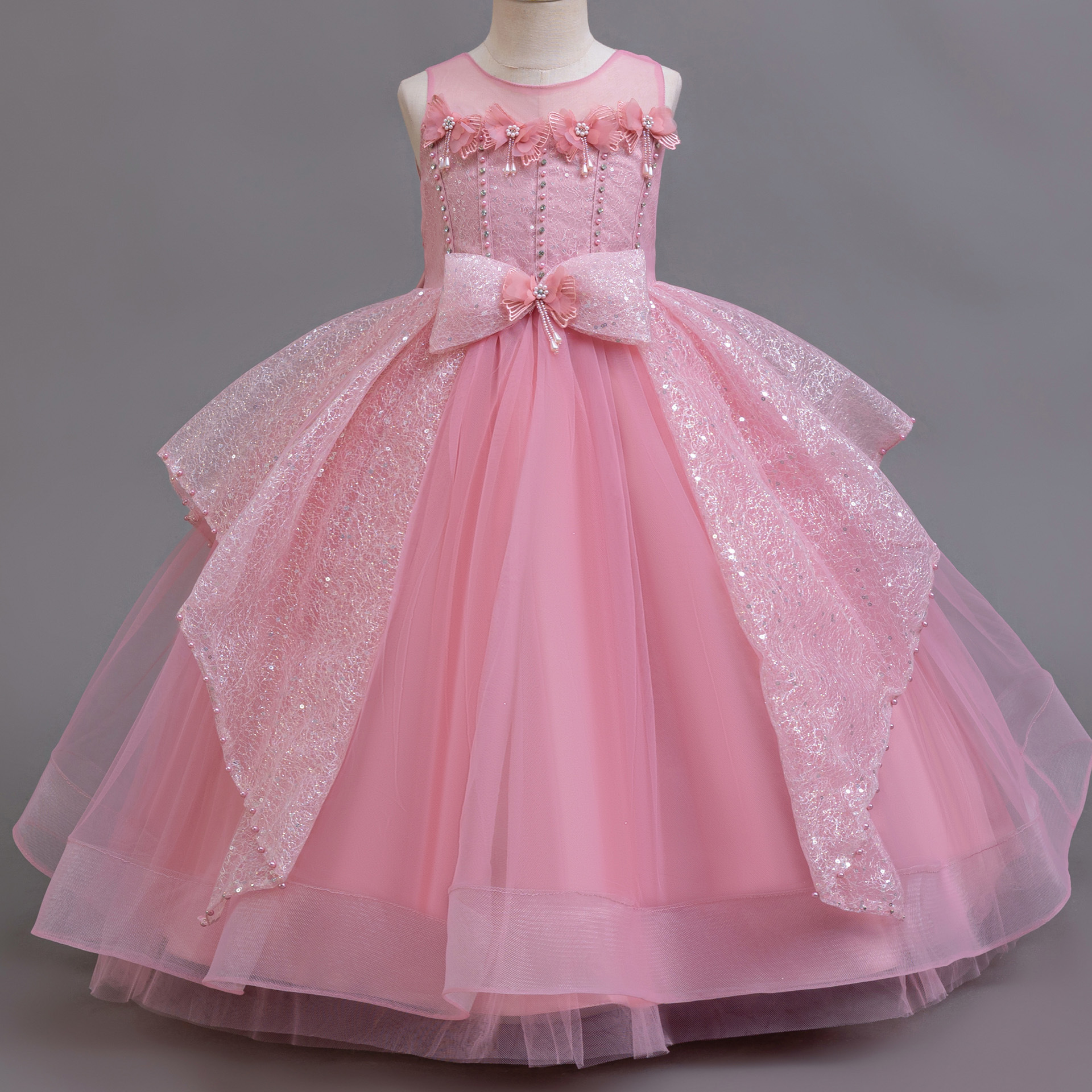 New Children's Evening Dress Princess Dress Girls High-end Show Host Birthday dress Kids Dress