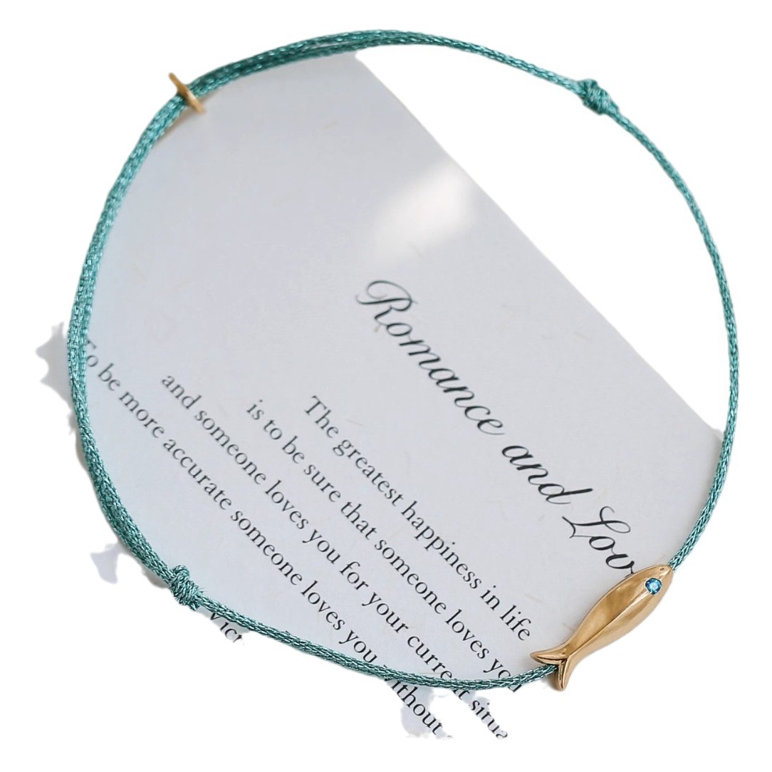 Lucky Koi Anklet Small Fish Braided Anklet Extremely Fine 2023 Summer New Niche