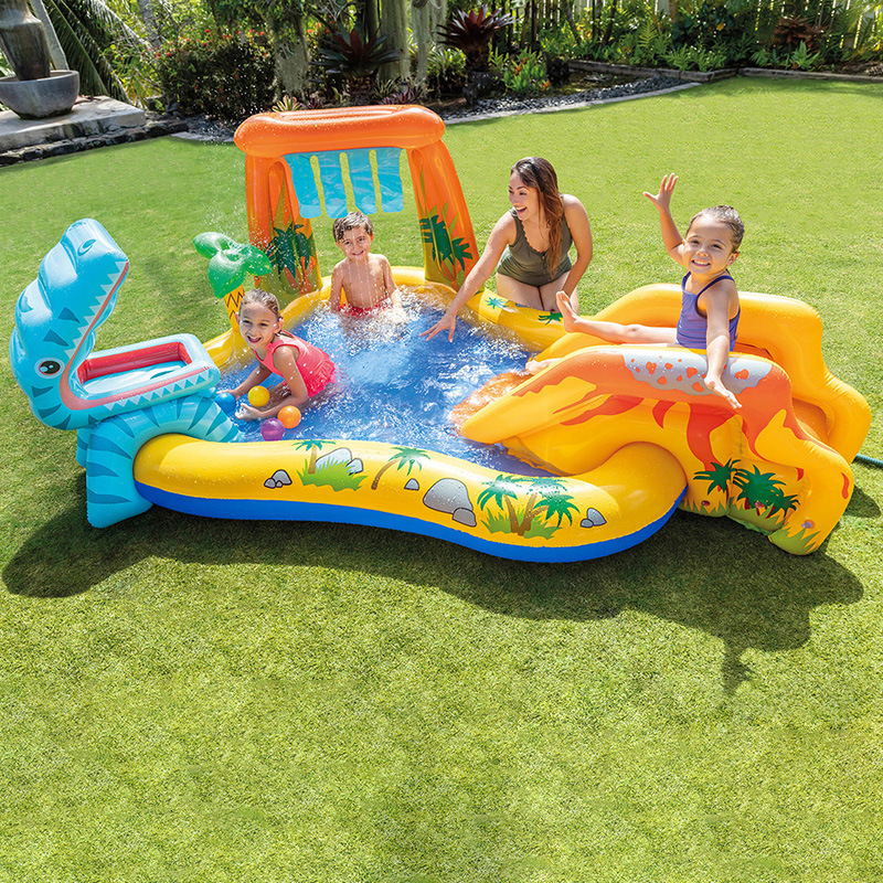 Picture of INTEX57444 Dinosaur Volcano Slide Park Pool Children's Inflatable Swimming Pool Bath Swimming Pool Thickened Sand Pool