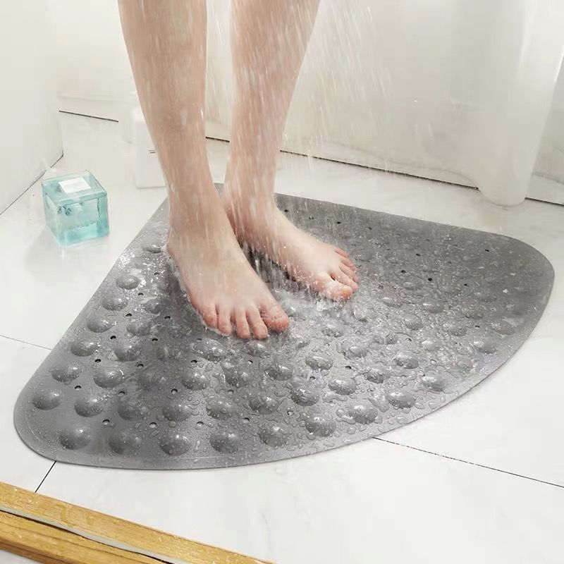 Picture of Fan-Shaped Bathroom Non-Slip Mat Bath Shower Foot Mat Hotel Bathroom Toilet Shower Room Floor Mat Large Massage