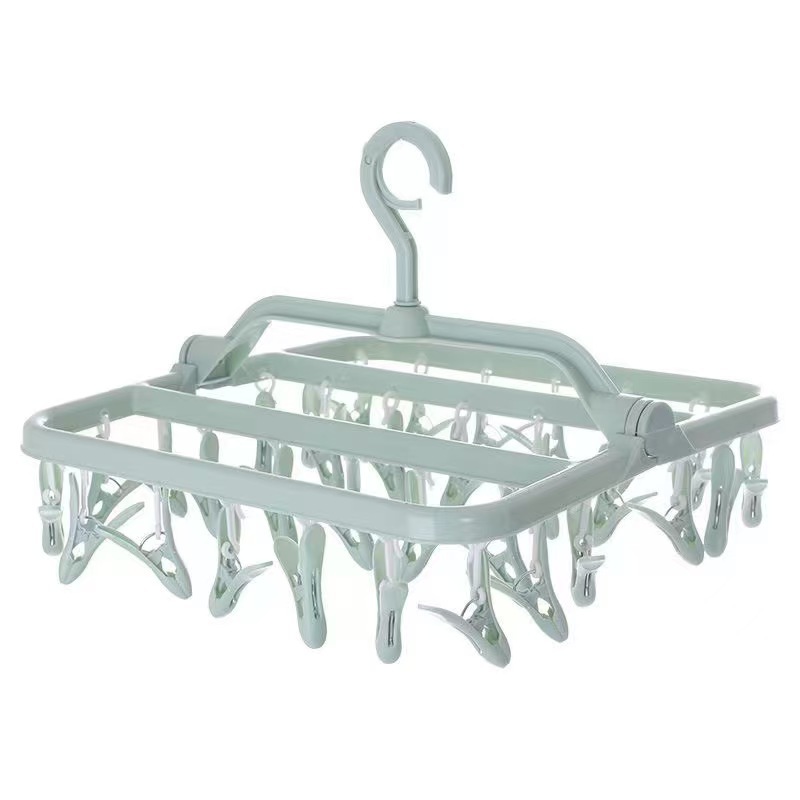 Picture of Thickened 32 Drying Rack Multifunctional Plastic Foldable Household Windproof Multi-clip Drying Rack Underwear Panties Socks